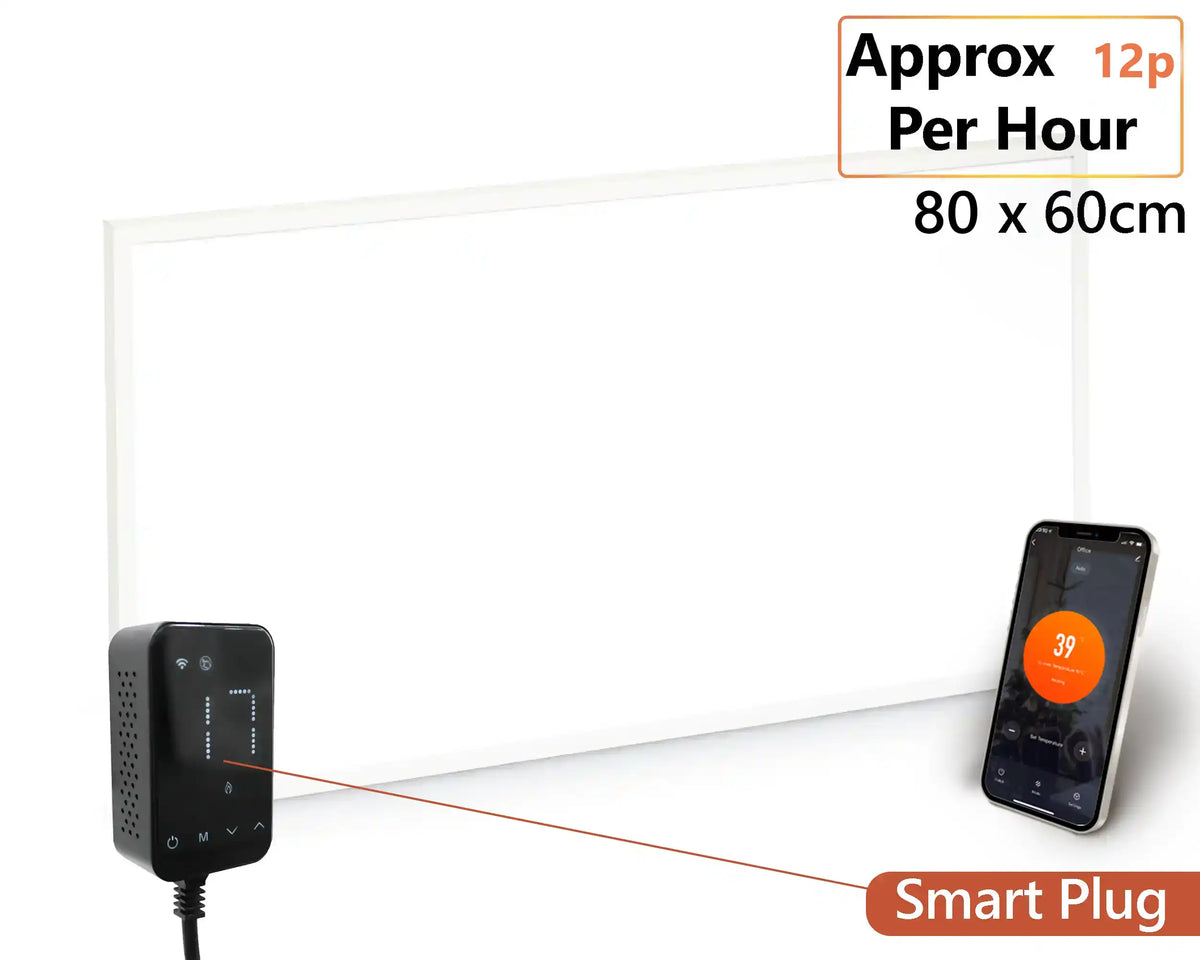 500W Wall Mounted Infrared Heating Panel - 80cm x 60cm