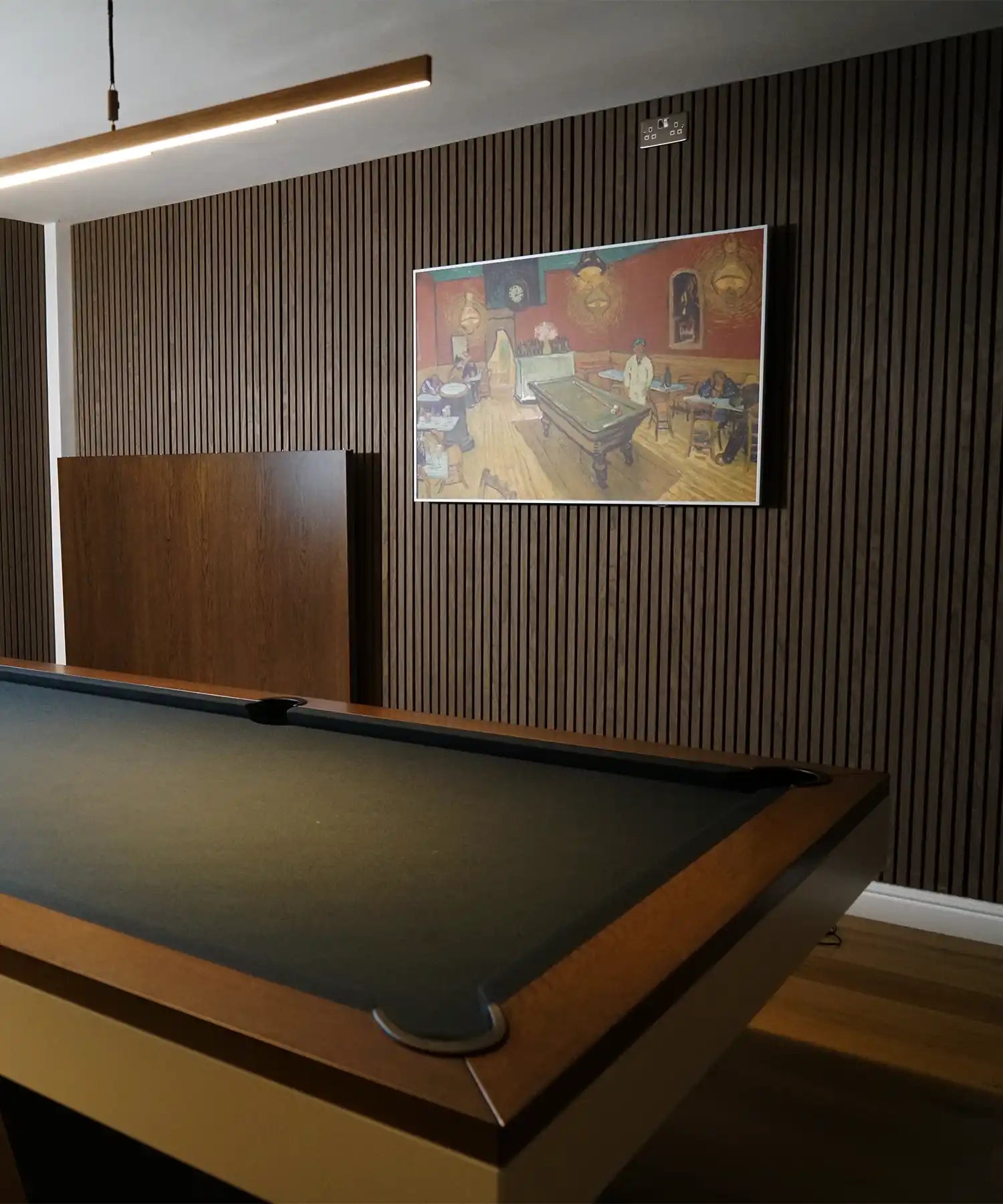 Modern interior featuring Kiasa wall mounted infrared heating panel in living area