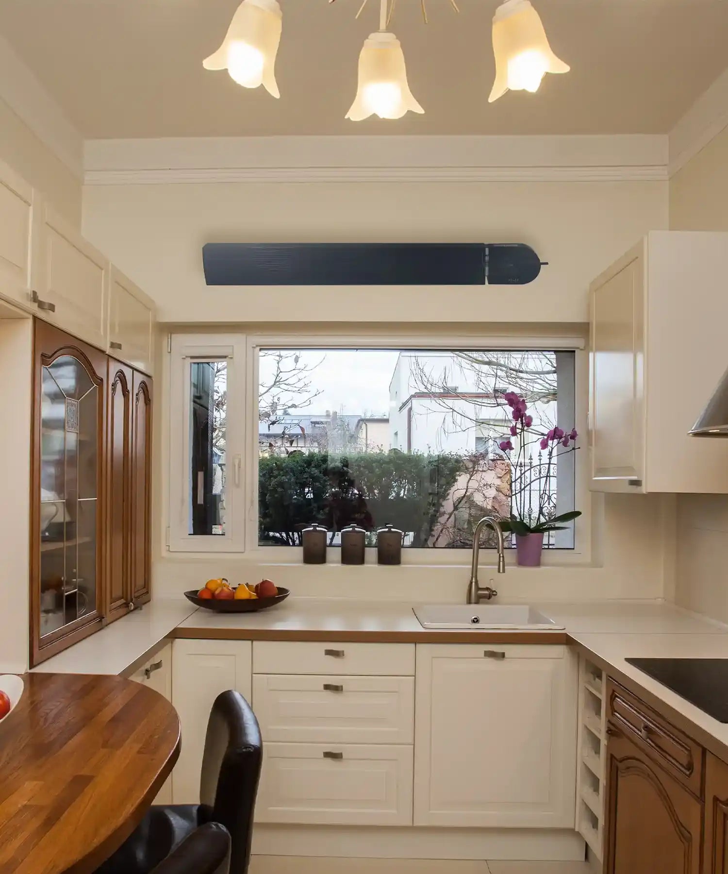 No more cold kitchen mornings — enjoy consistent heat where you cook, dine, and gather, thanks to the space-saving KIASA Heater Bar.