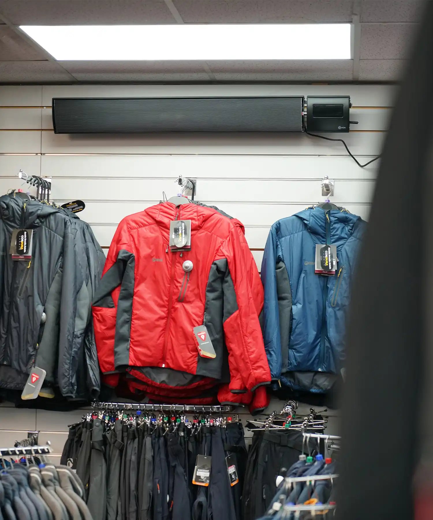 Contemporary bedroom featuring Kiasa wall-mounted infrared heater for cozy and even warmth