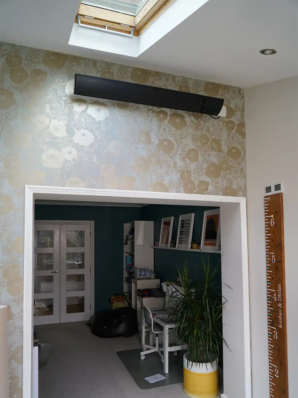 Wall mounted Kiasa infrared panel heater for compact and efficient room heating