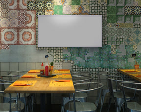 KIASA 800W Infrared Heating Panel - wall mounted in cafe 