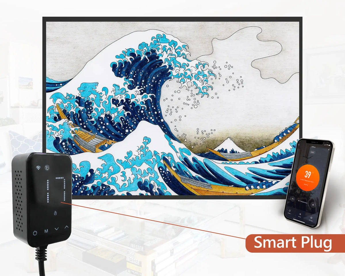 Smart 500w Picture IR Panel - Hokusai Wave - 80cm x 60cm