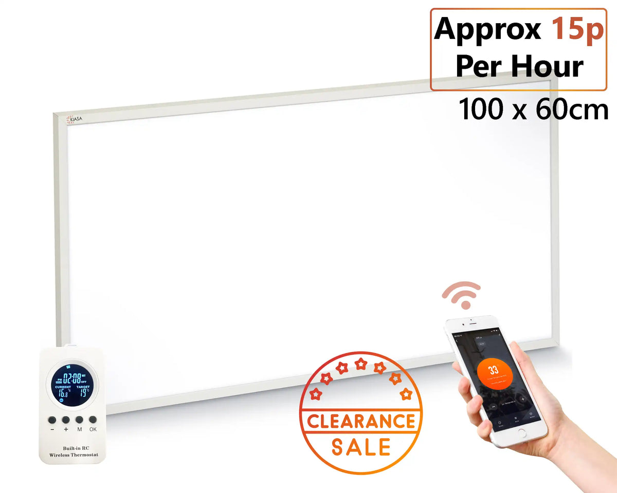 600W Smart Wi-Fi Infrared Heating Panel - Grade A - 100cm x 60cm