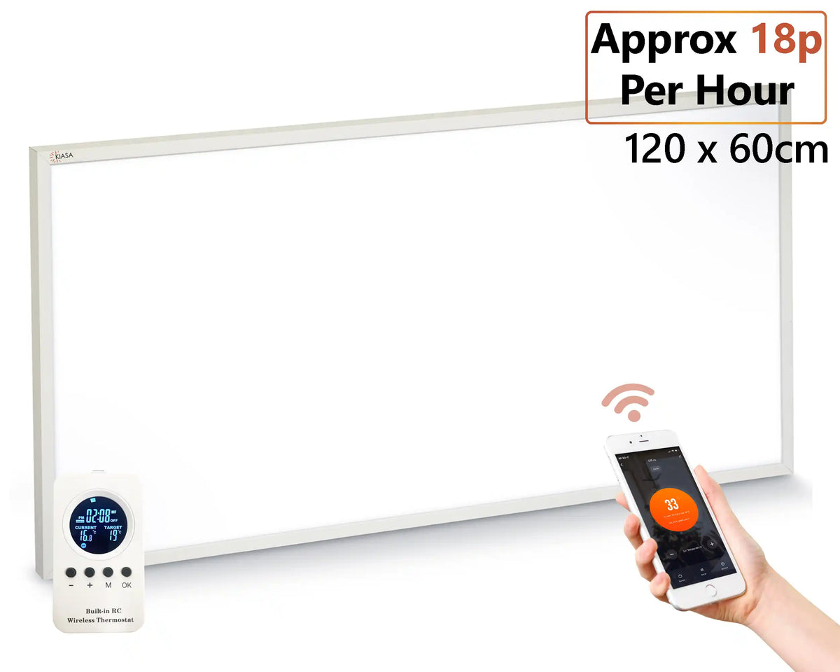 720W Kiasa Infrared Smart Heating Panel - 120cm x 60cm - 18P Per hour - Remote Control