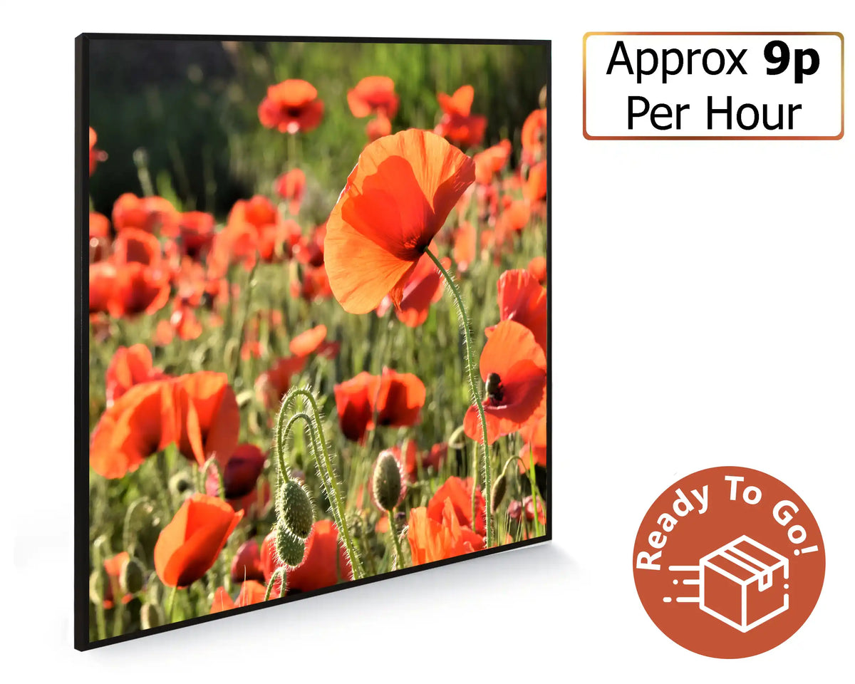 Smart 350w Picture IR Panel - Poppies - 60cm x 60cm