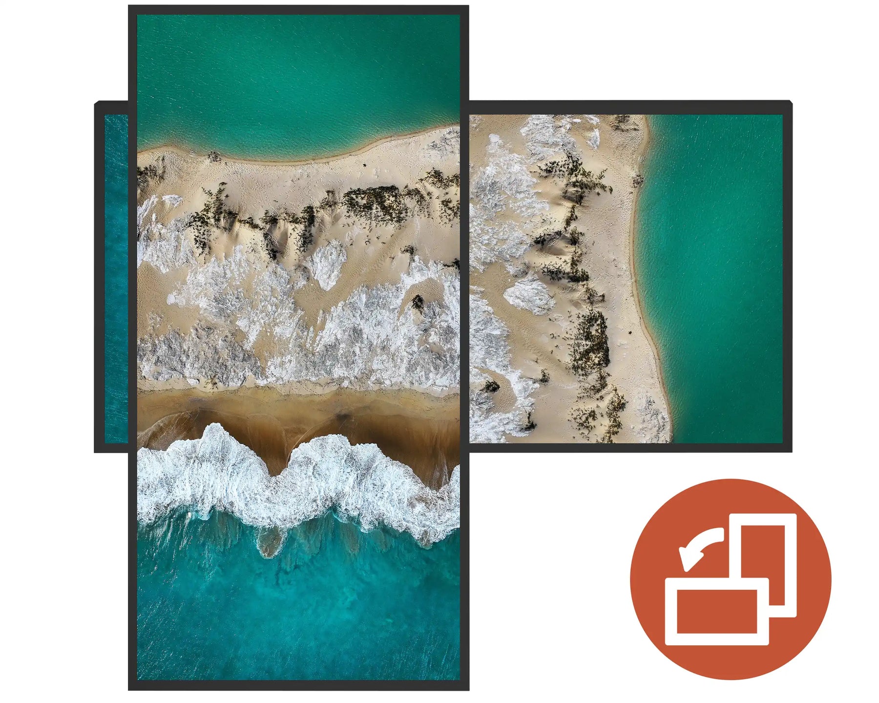 Smart 600w Picture IR Panel - Sand and Water - 100cm x 60cm
