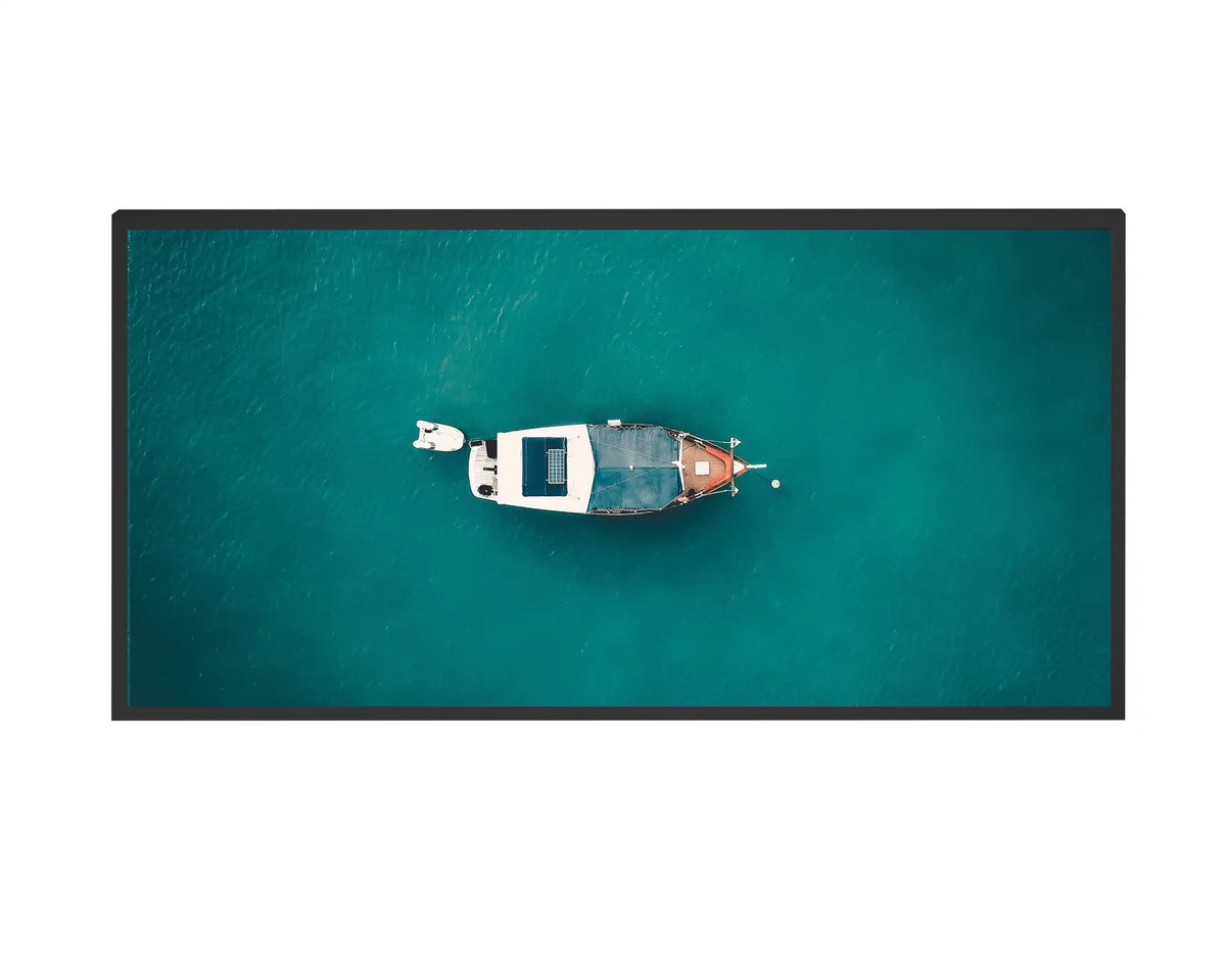 600w Picture IR Panel - Boat on Water - 100cm x 60cm