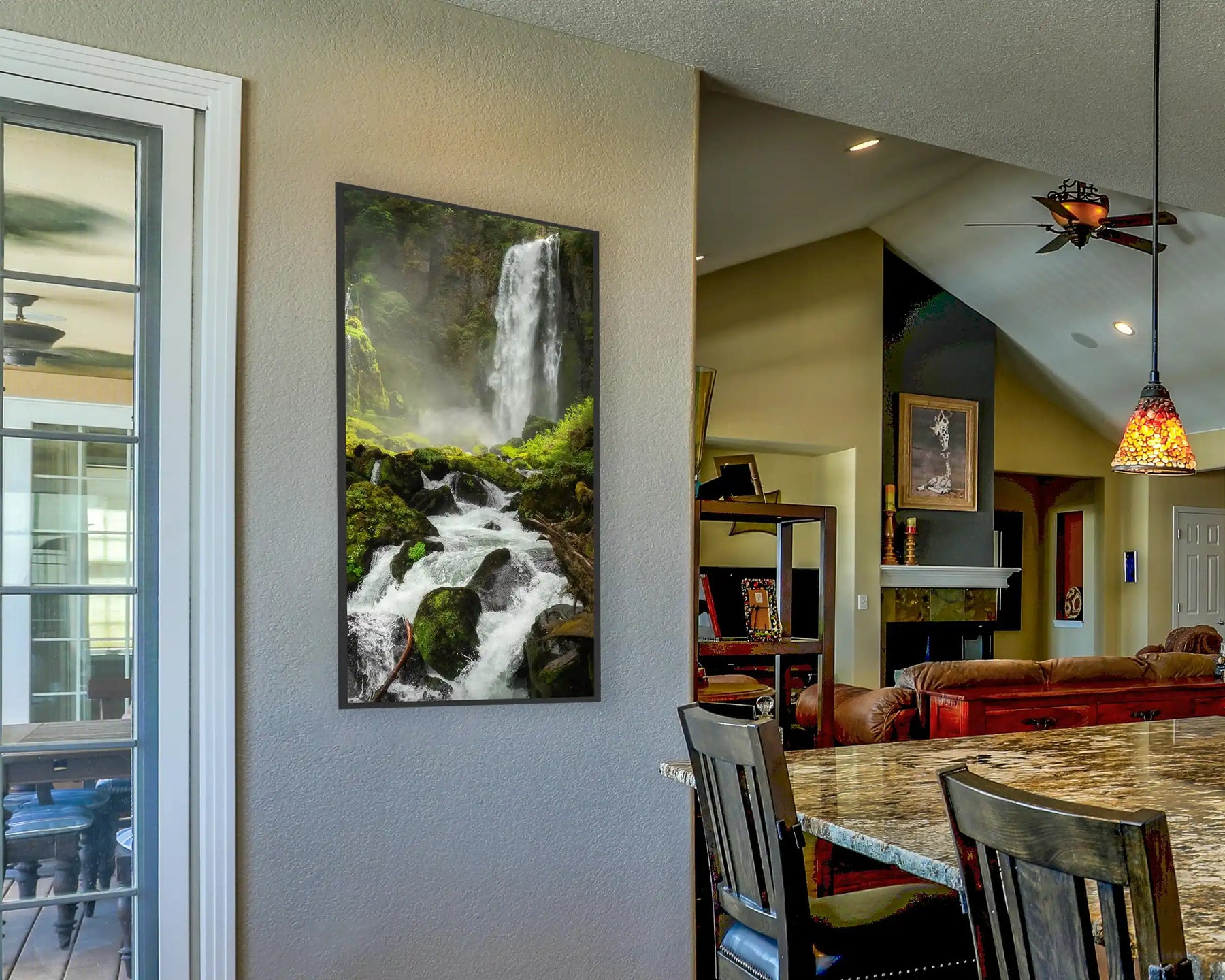 Smart 600w Picture IR Panel - Waterfall - 100cm x 60cm
