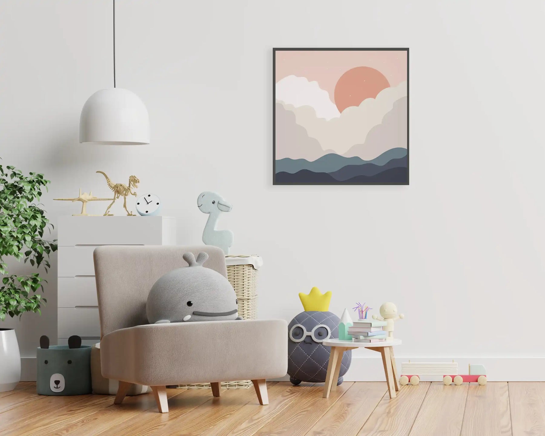 Smart 350w Picture IR Panel - Clouds and Sun Illustration - 60cm x 60cm