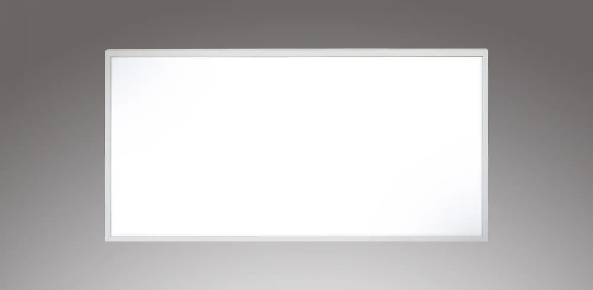 Minimalist Kiasa Classic infrared panel heater with a plain white finish, photographed against a neutral grey background.