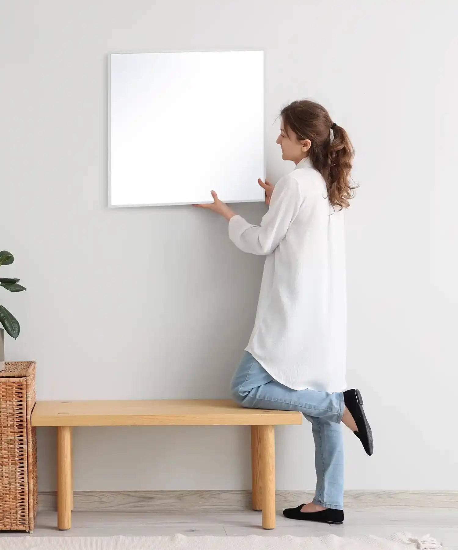 Lady installing 350w panel - Easy to install