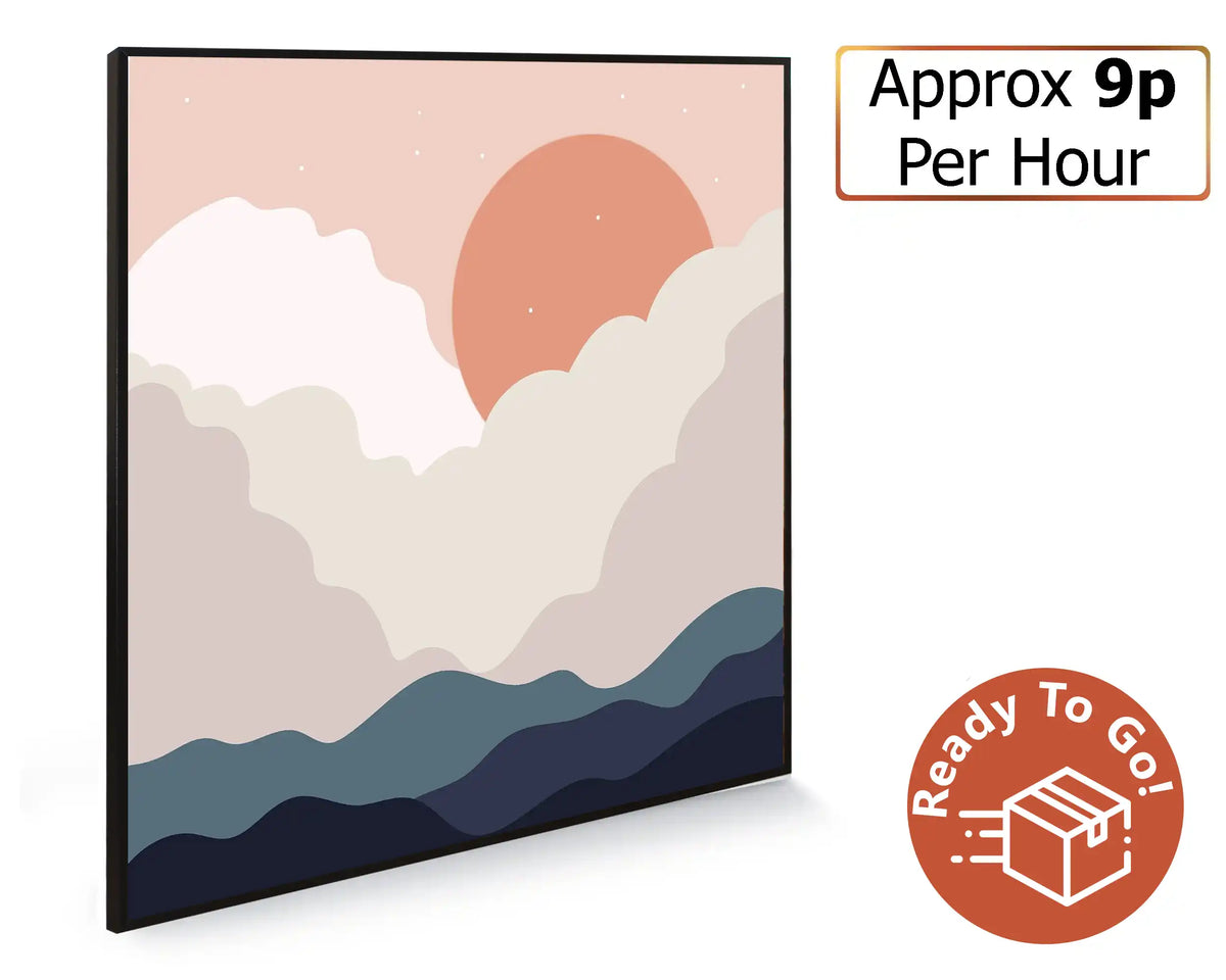 Smart 350w Picture IR Panel - Clouds and Sun Illustration - 60cm x 60cm