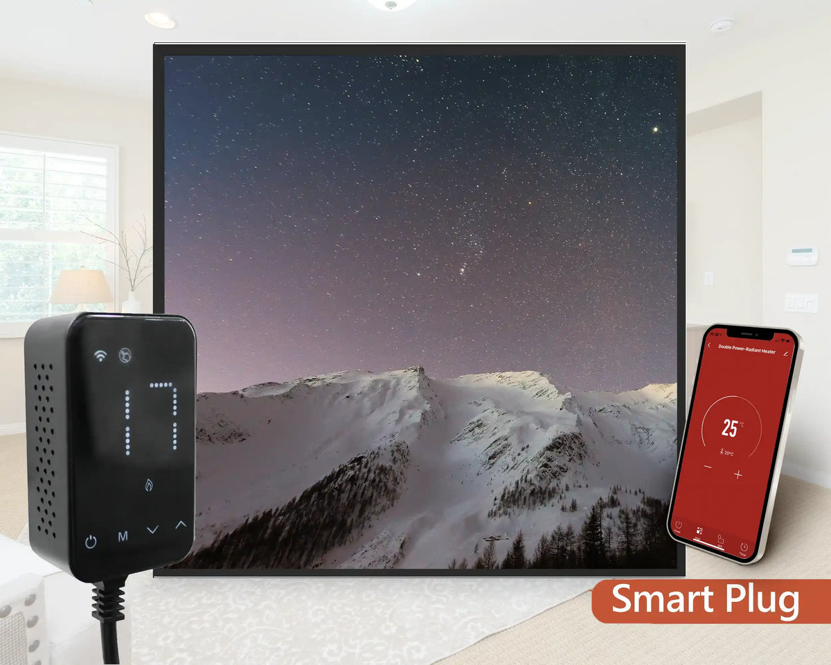 Smart 350w Picture IR Panel - Snowy Mountain - 60cm x 60cm