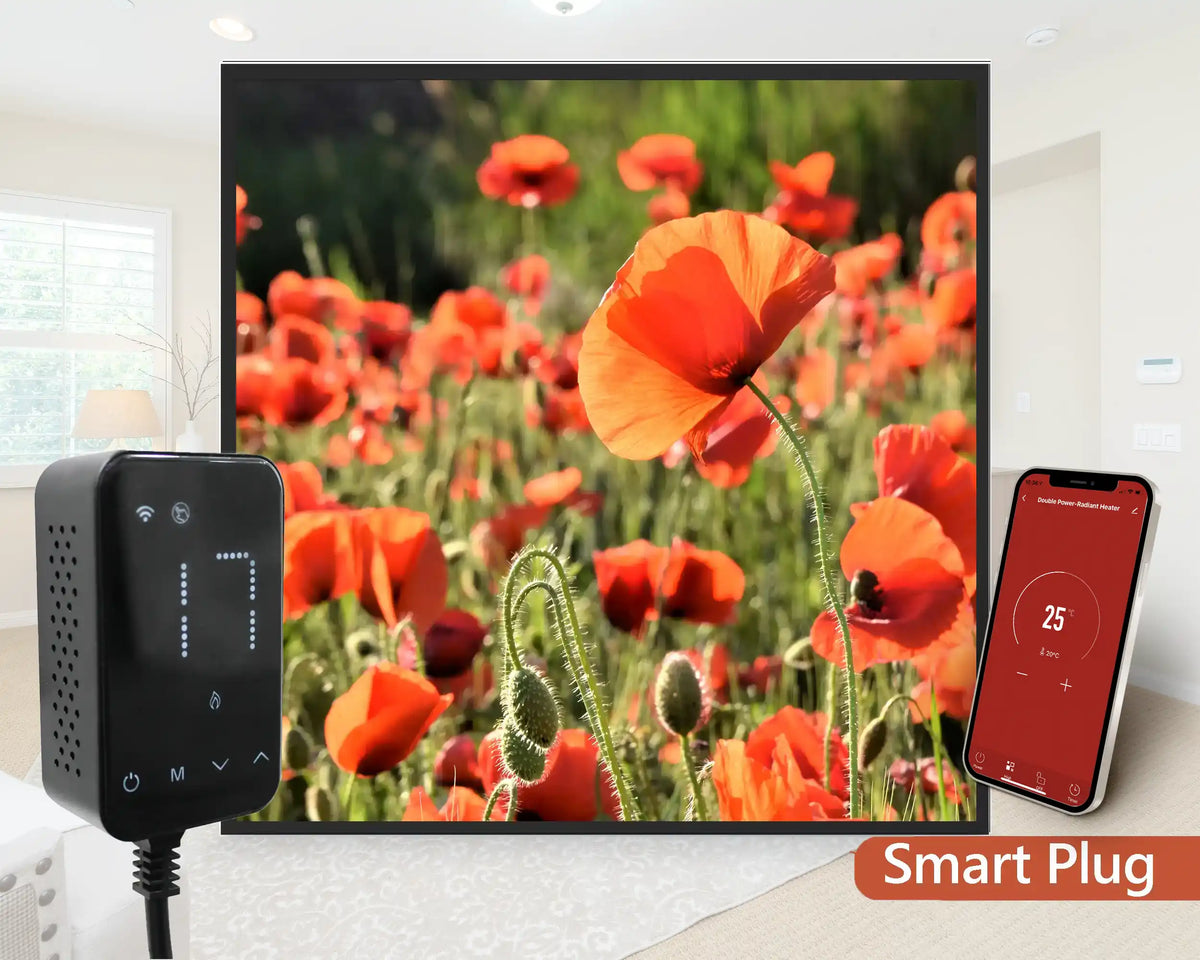Smart 350w Picture IR Panel - Poppies - 60cm x 60cm