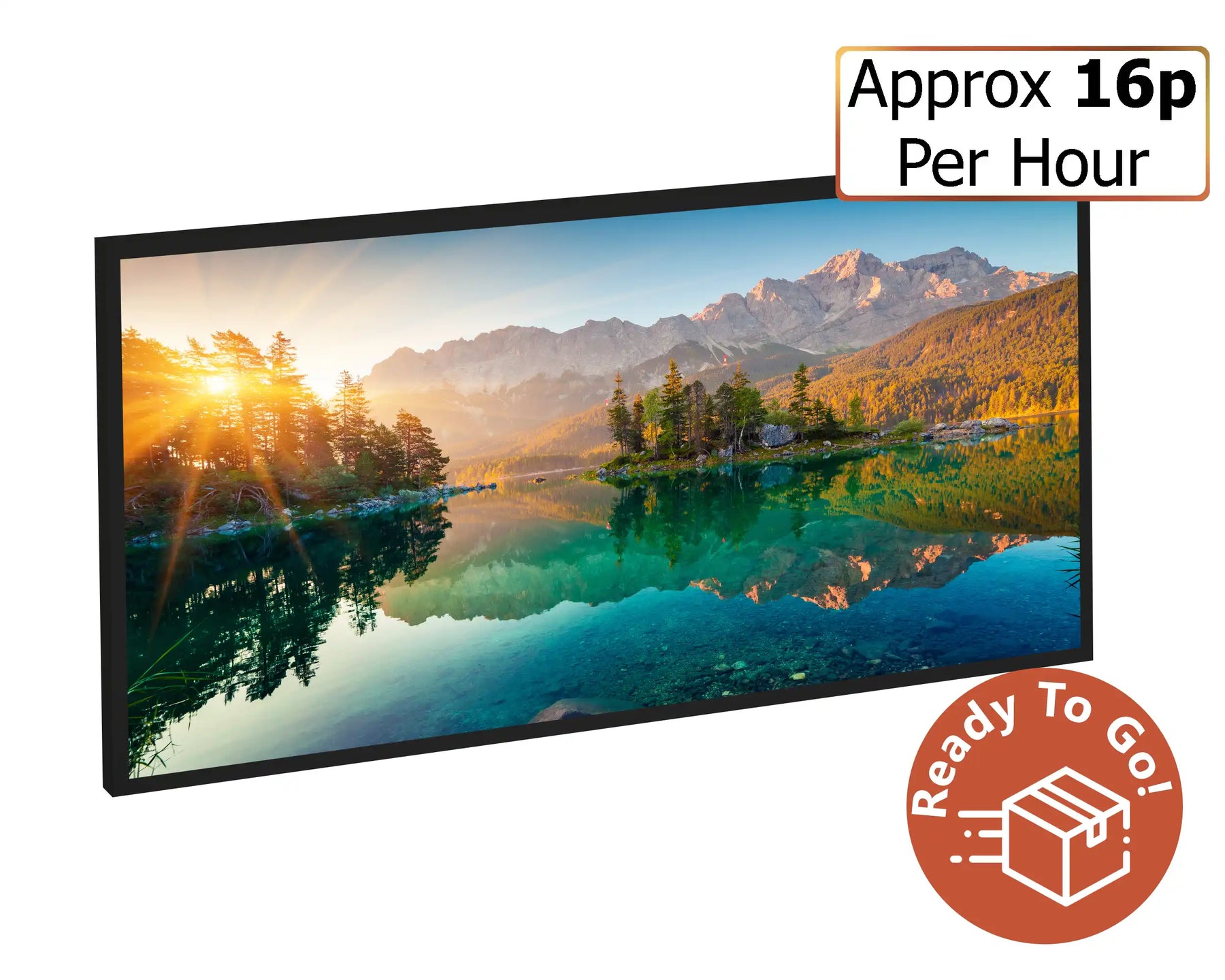 600w Picture IR Panel - Lake - 100cm x 60cm