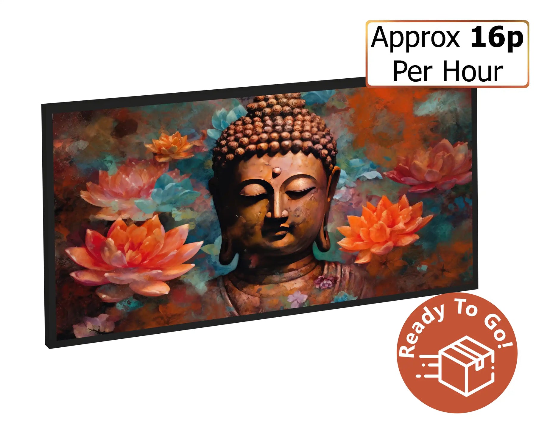 600w Picture IR Panel - Buddha - 100cm x 60cm