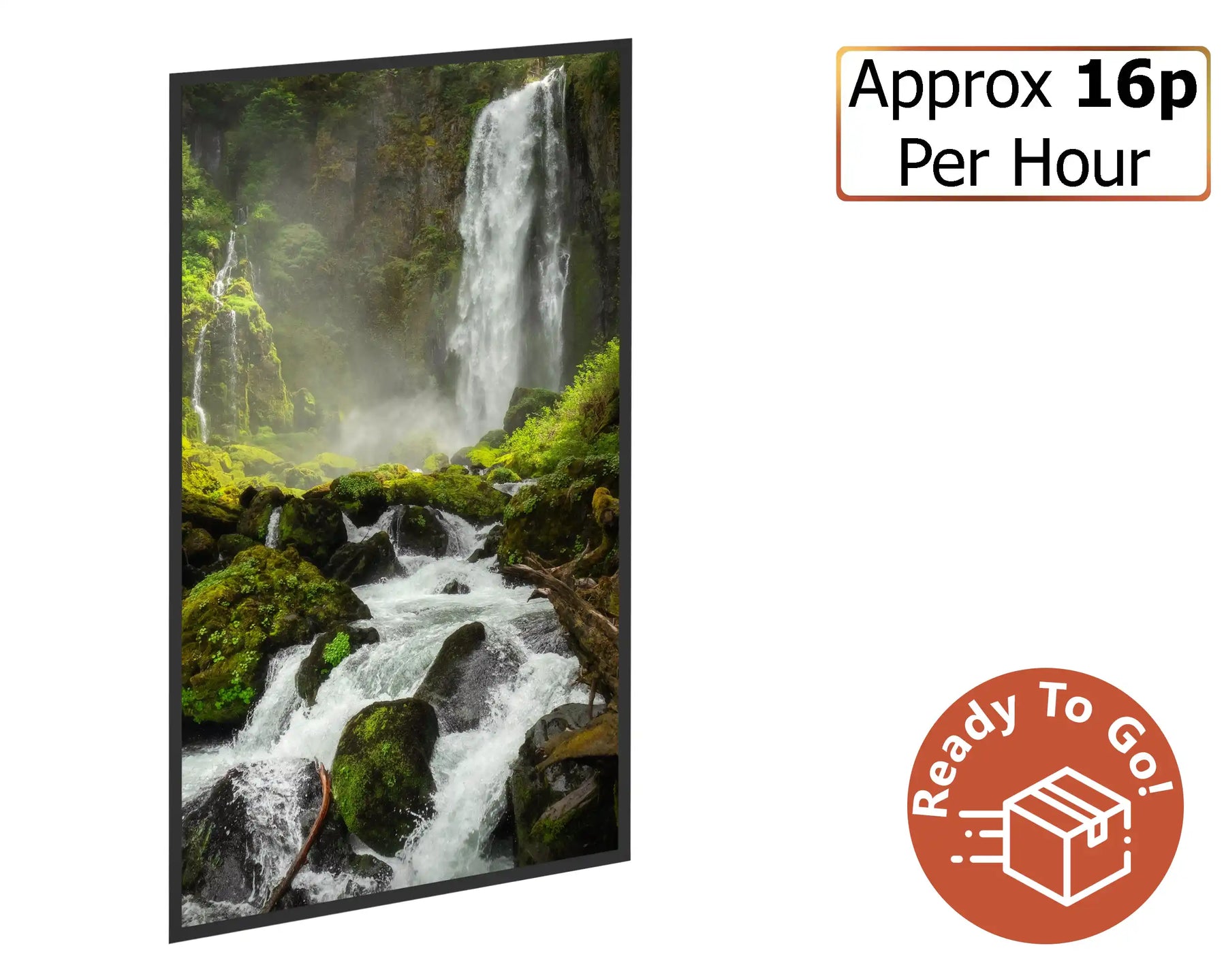 Smart 600w Picture IR Panel - Waterfall - 100cm x 60cm
