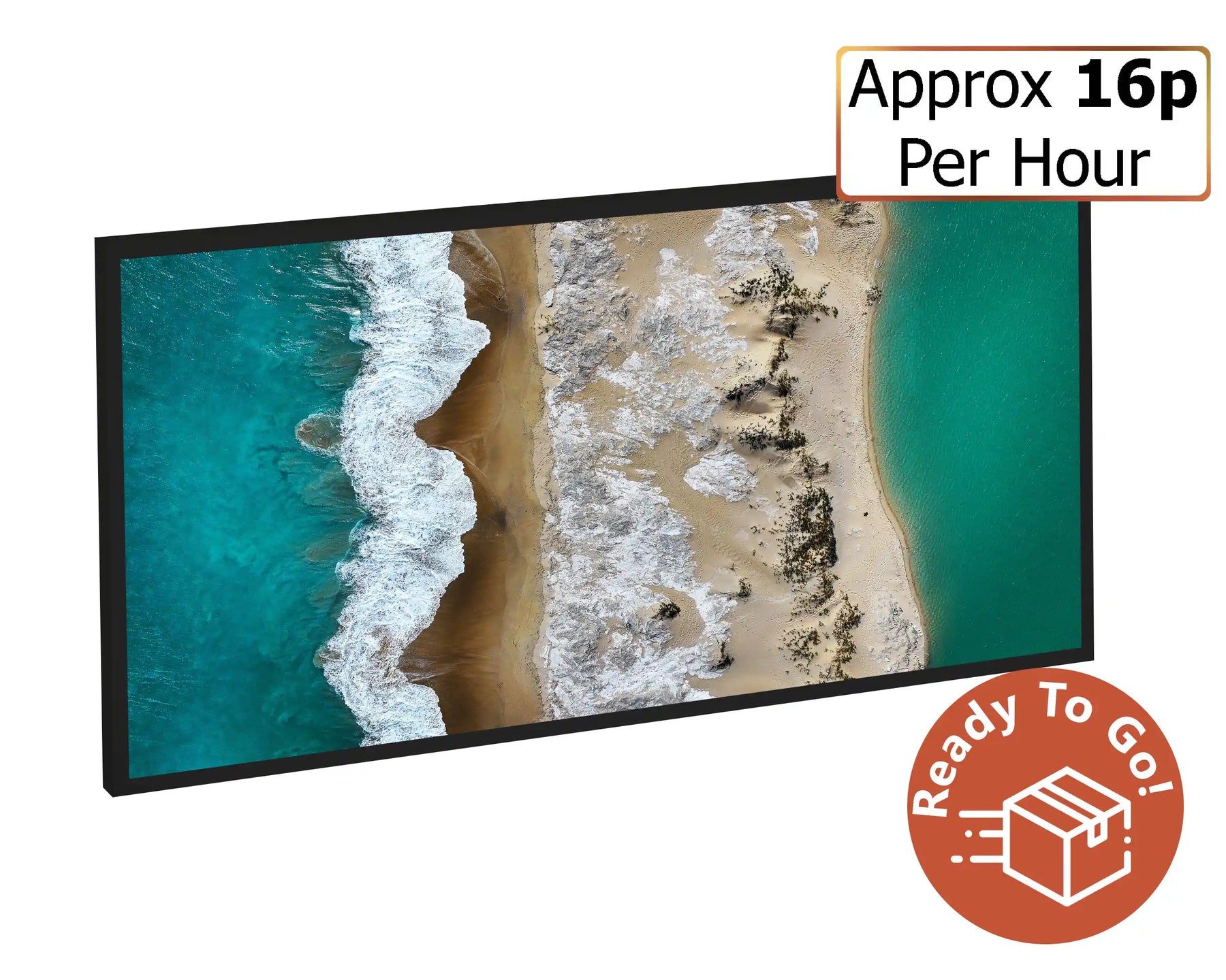 Smart 600w Picture IR Panel - Sand and Water - 100cm x 60cm
