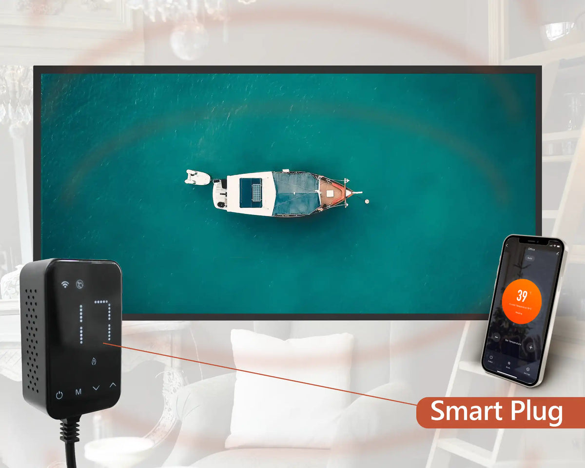 600w Picture IR Panel - Boat on Water - 100cm x 60cm