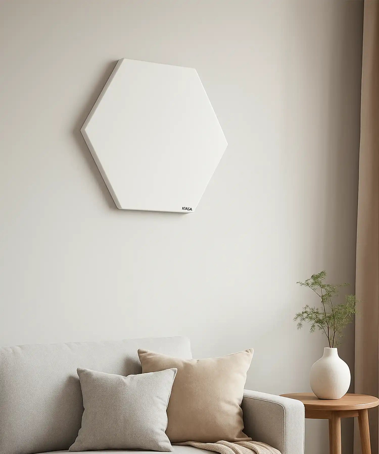 Singular Kiasa Kore Hex infrared heating panel in modern setup