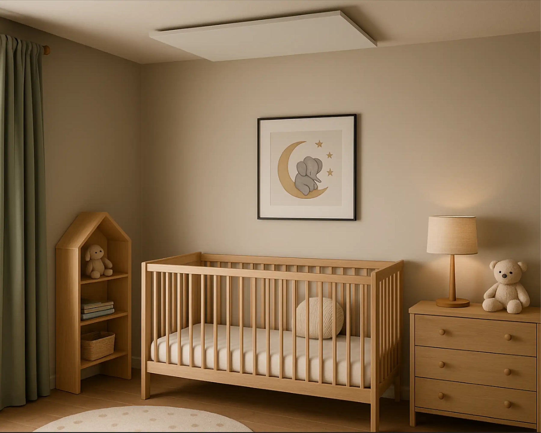 Kiasa Kore Panel Installed and Mounted on the ceiling of a nursery