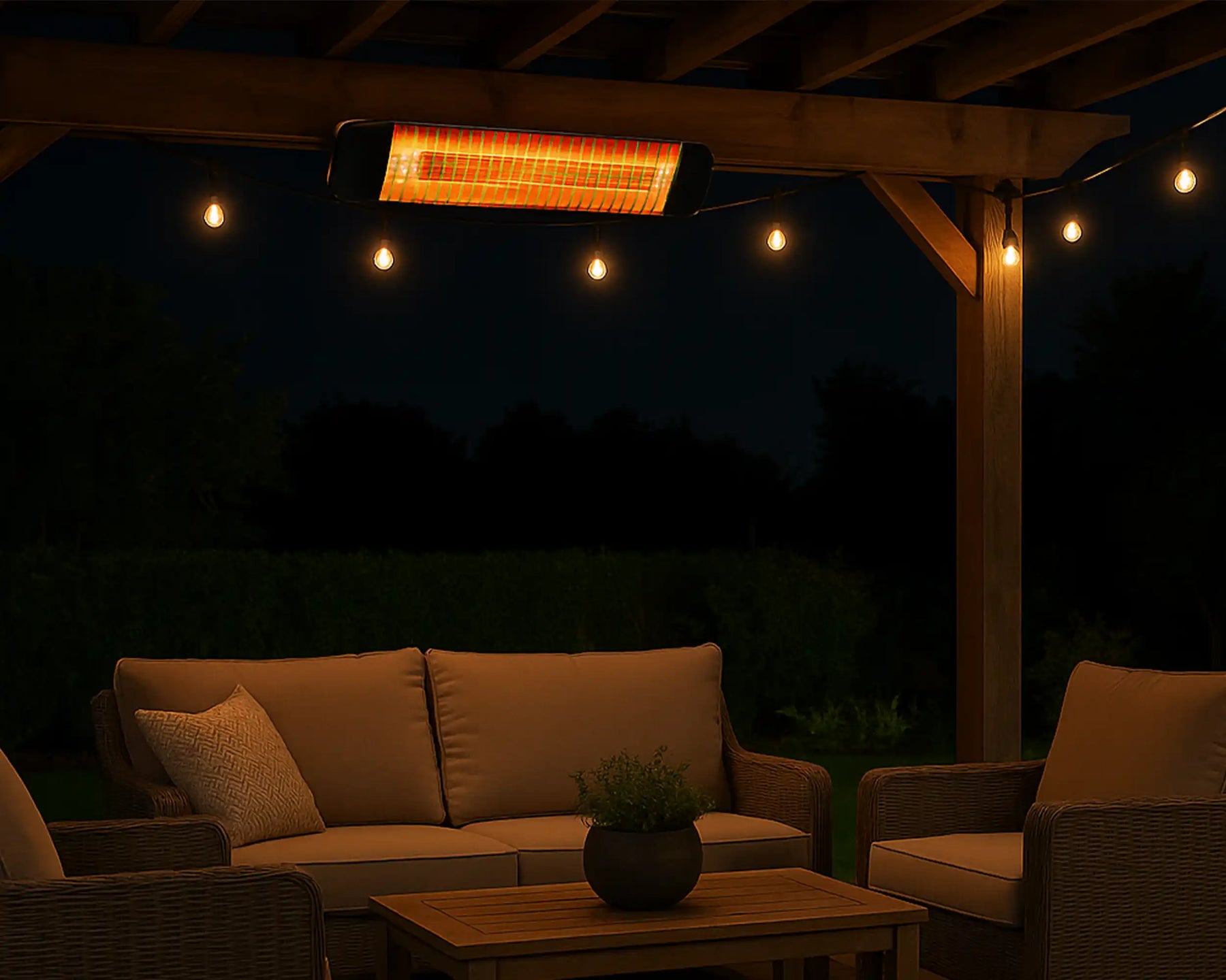 Sona Vybe 2400W Smart Wi-Fi Infrared Patio Heater With Bluetooth Speaker