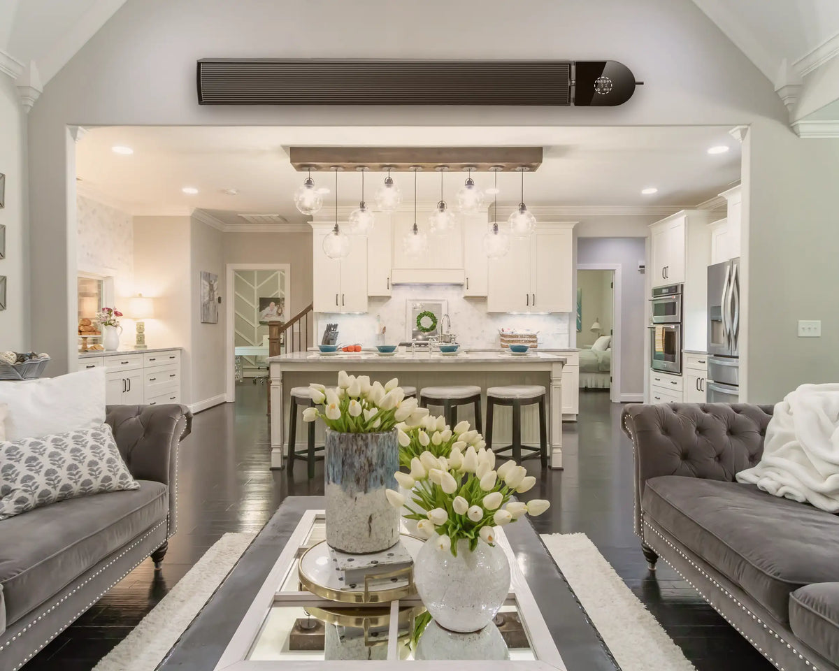 KIASA 2400/1200W Smart Wi-Fi Infrared Heating Bar - Wall Mounted in the living room