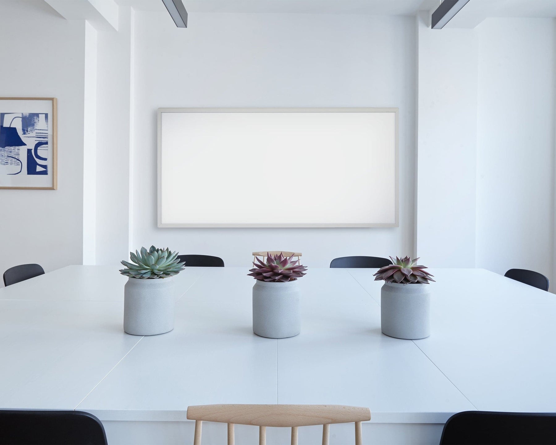 KIASA 1200W Infrared Heating Panel - Wall Mounted in the office area - enhancing aesthetic look