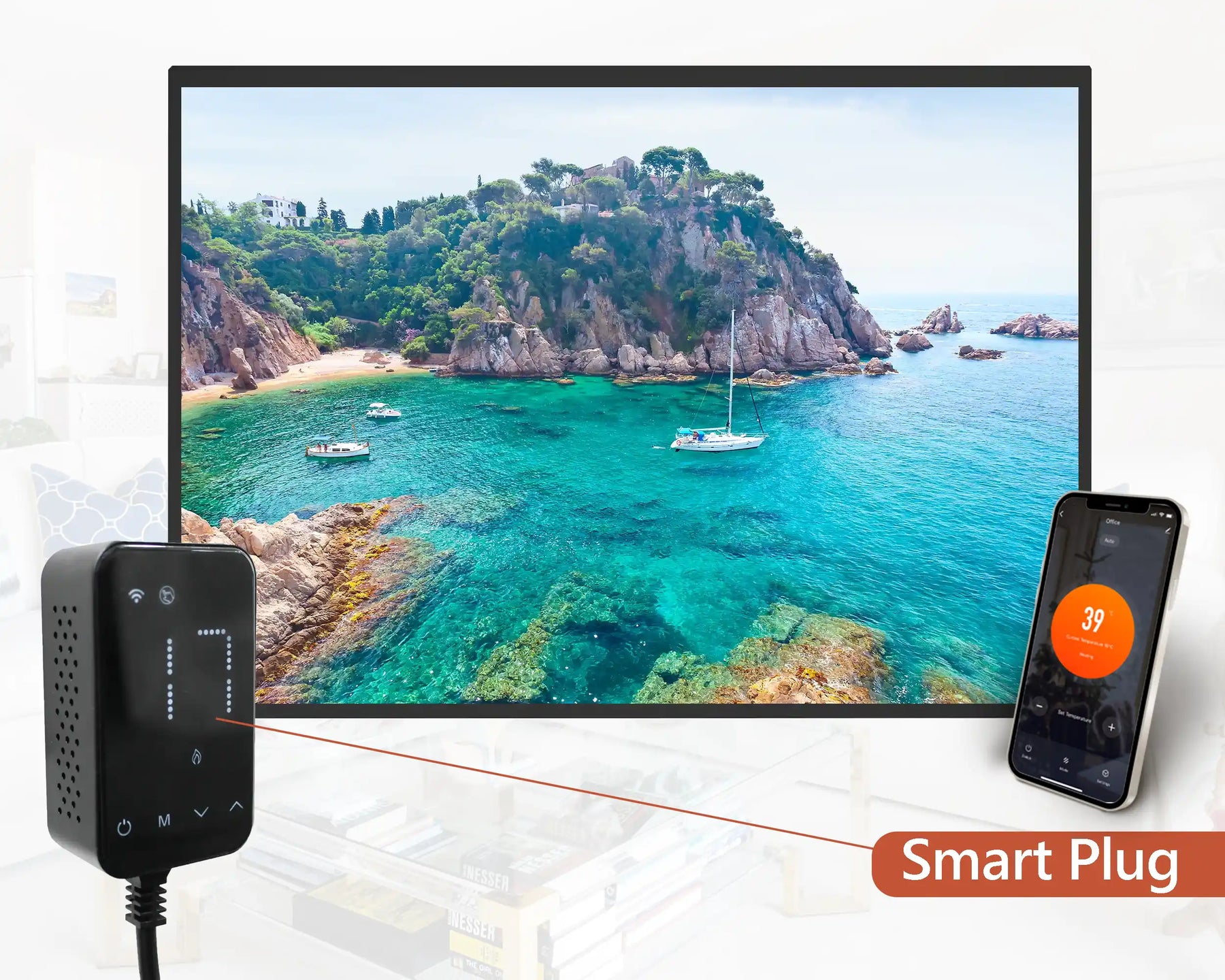 Smart 500w Picture IR Panel - Beach and Sea - 80cm x 60cm