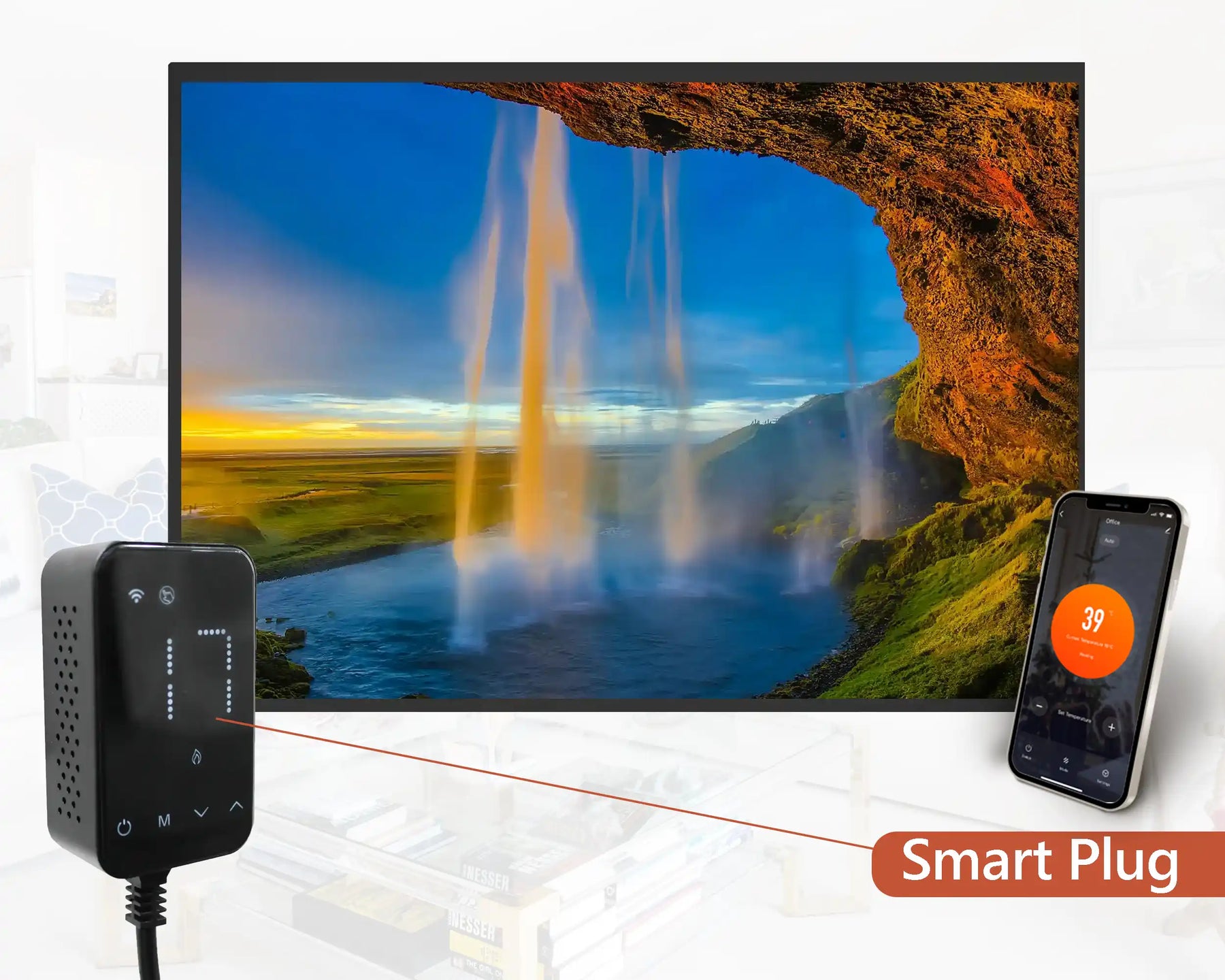 Smart 500w Picture IR Panel - Waterfall - 80cm x 60cm