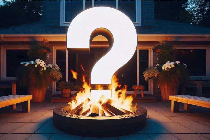 Firepit with question mark