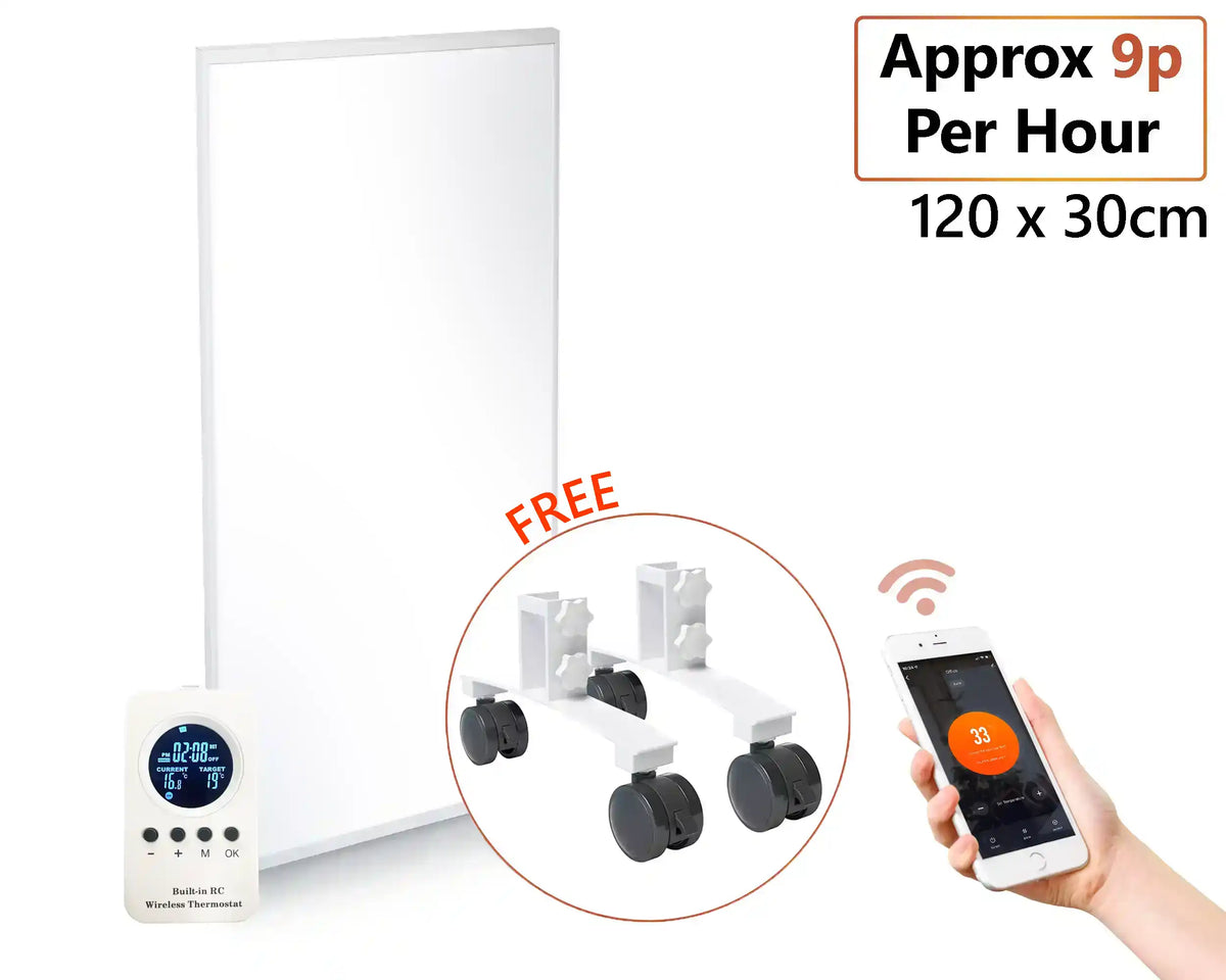 350W Smart Wi-Fi Infrared Slimline Heating Panel - 120cm x 30cm