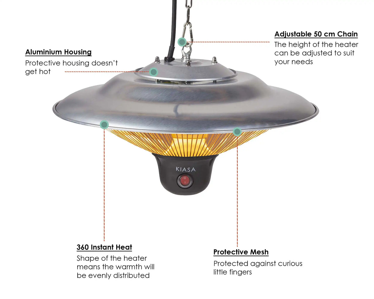 Kiasa 1500W Ceiling patio Heater + Remote