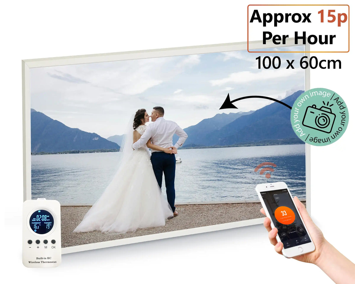 600W Custom Image - Smart Wi-Fi Infrared Heating Panel - 100 x 60cm