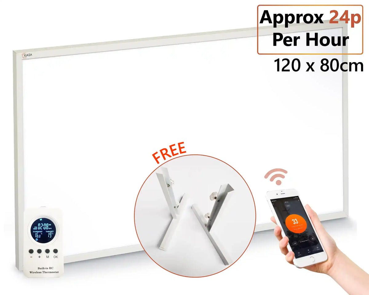 960W Smart Wi-Fi Infrared Heating Panel - 120cm x 80cm