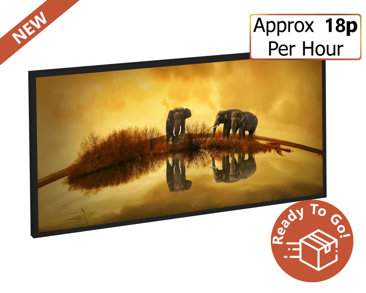 750w Picture IR Panel - Elephants - 120cm x 60cm