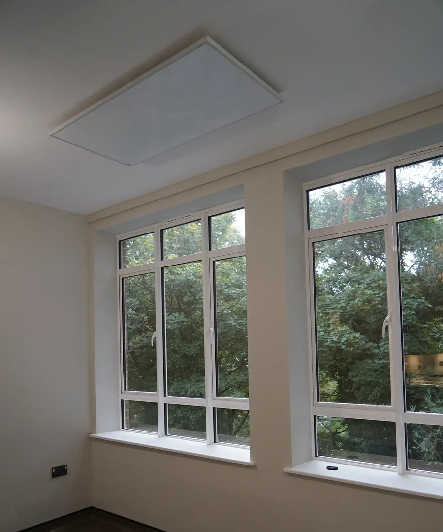 Infrared heater panel by Kiasa offering sleek energy-efficient heating for home and office spaces