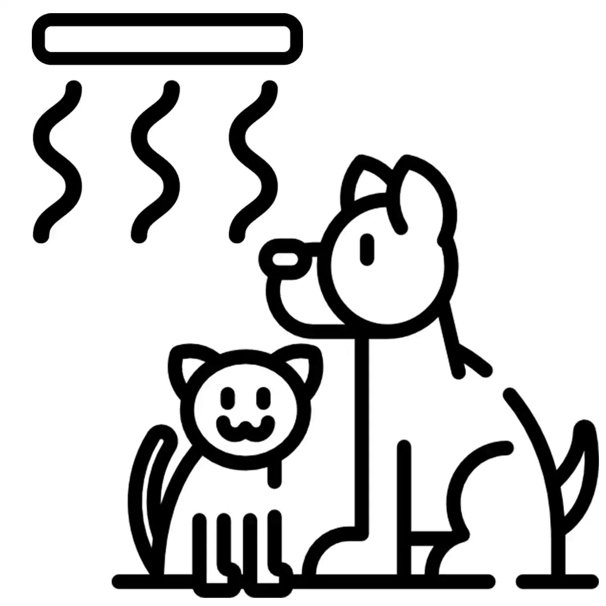 Animal-safe infrared radiant heating icon for kennels and catteries