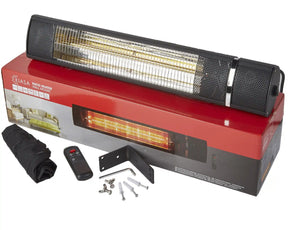 2000W Gold Outdoor Patio Heater with Remote - Black