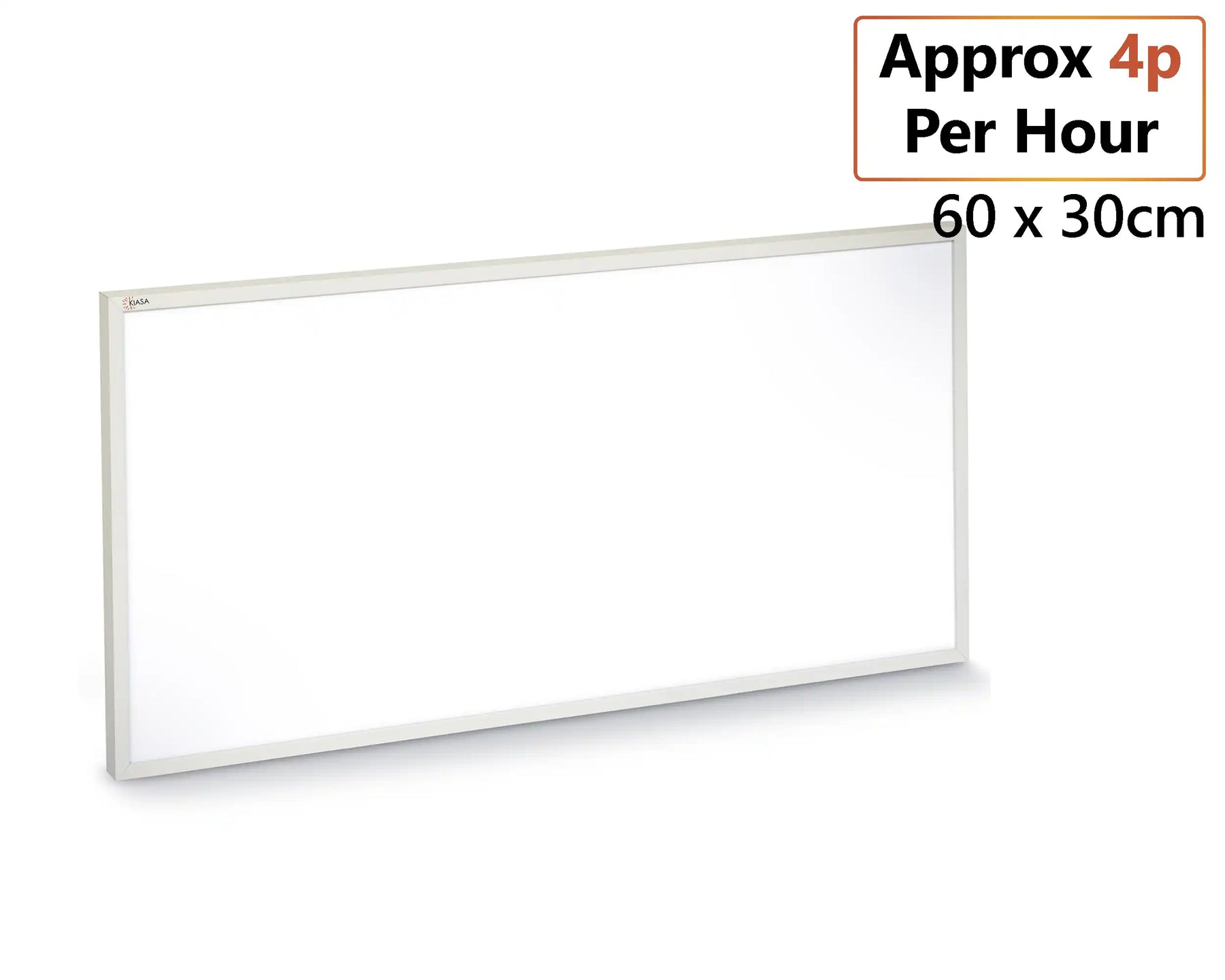 Kiasa Infrared Panel 180w - White Classic 60cm x 30cm Running cost 4p per hour