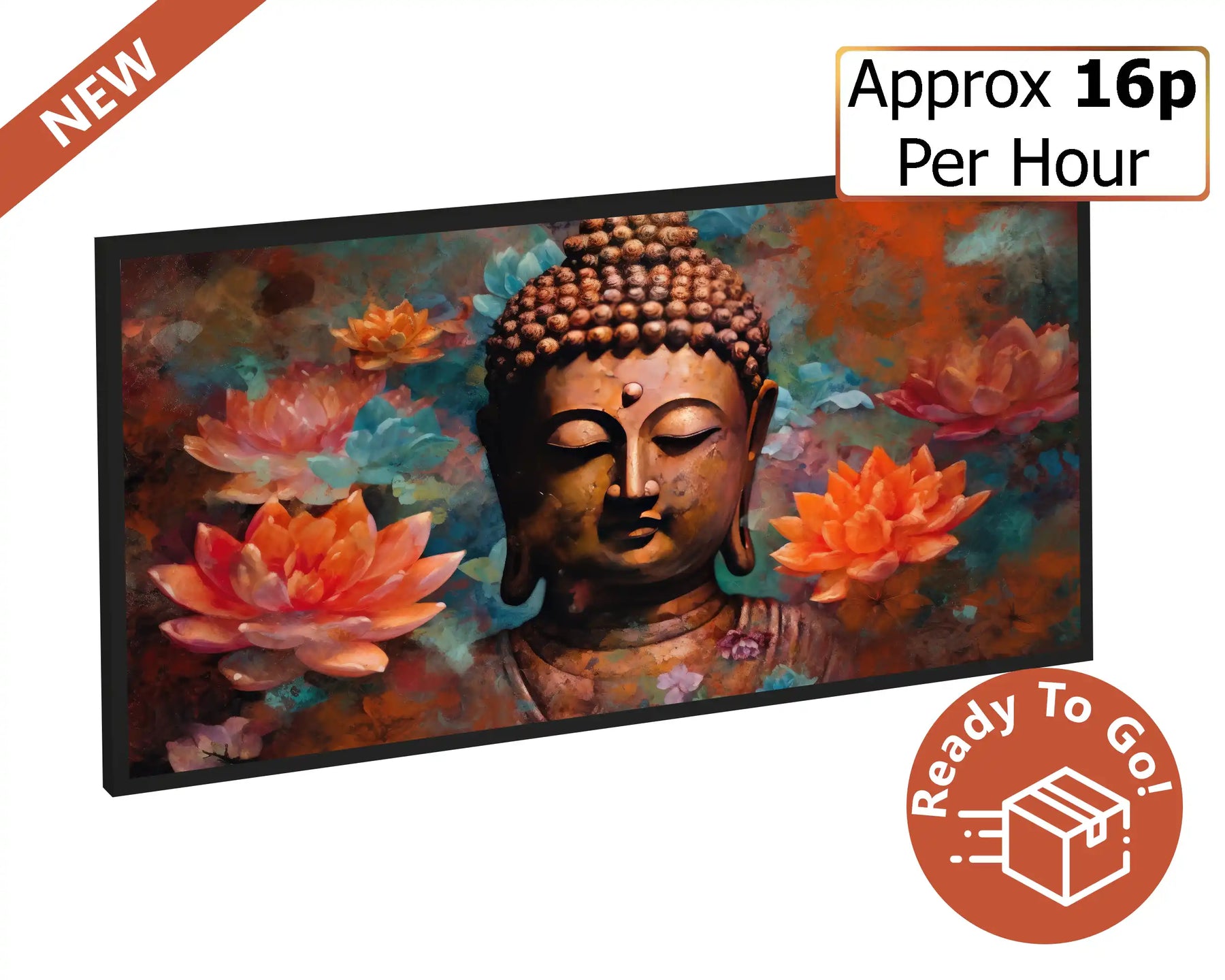 600w Picture IR Panel - Buddha - 100cm x 60cm