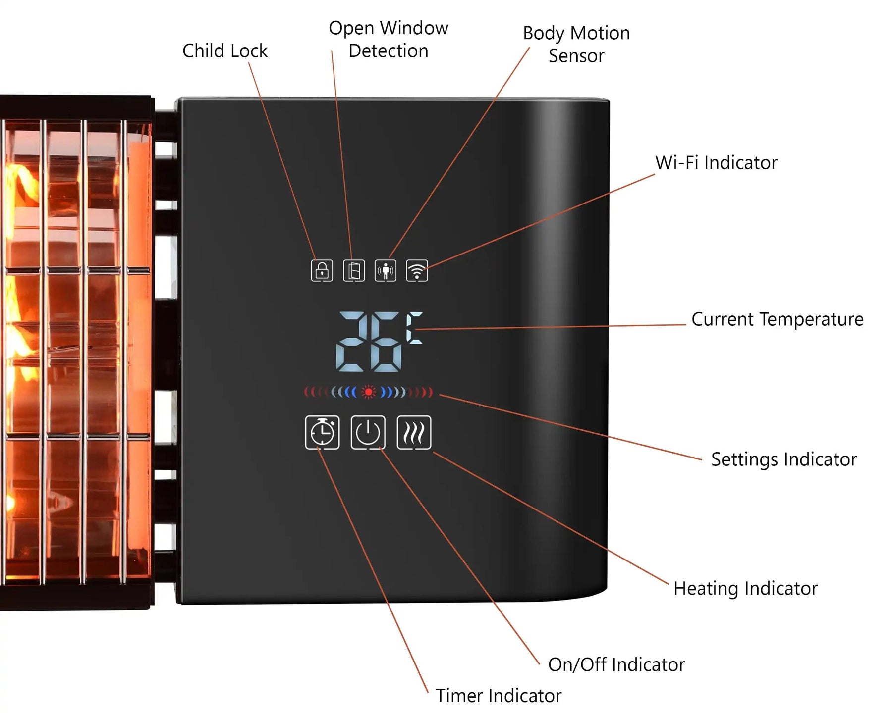 Kiasa 2Kw Smart Outdoor Heater with Timer