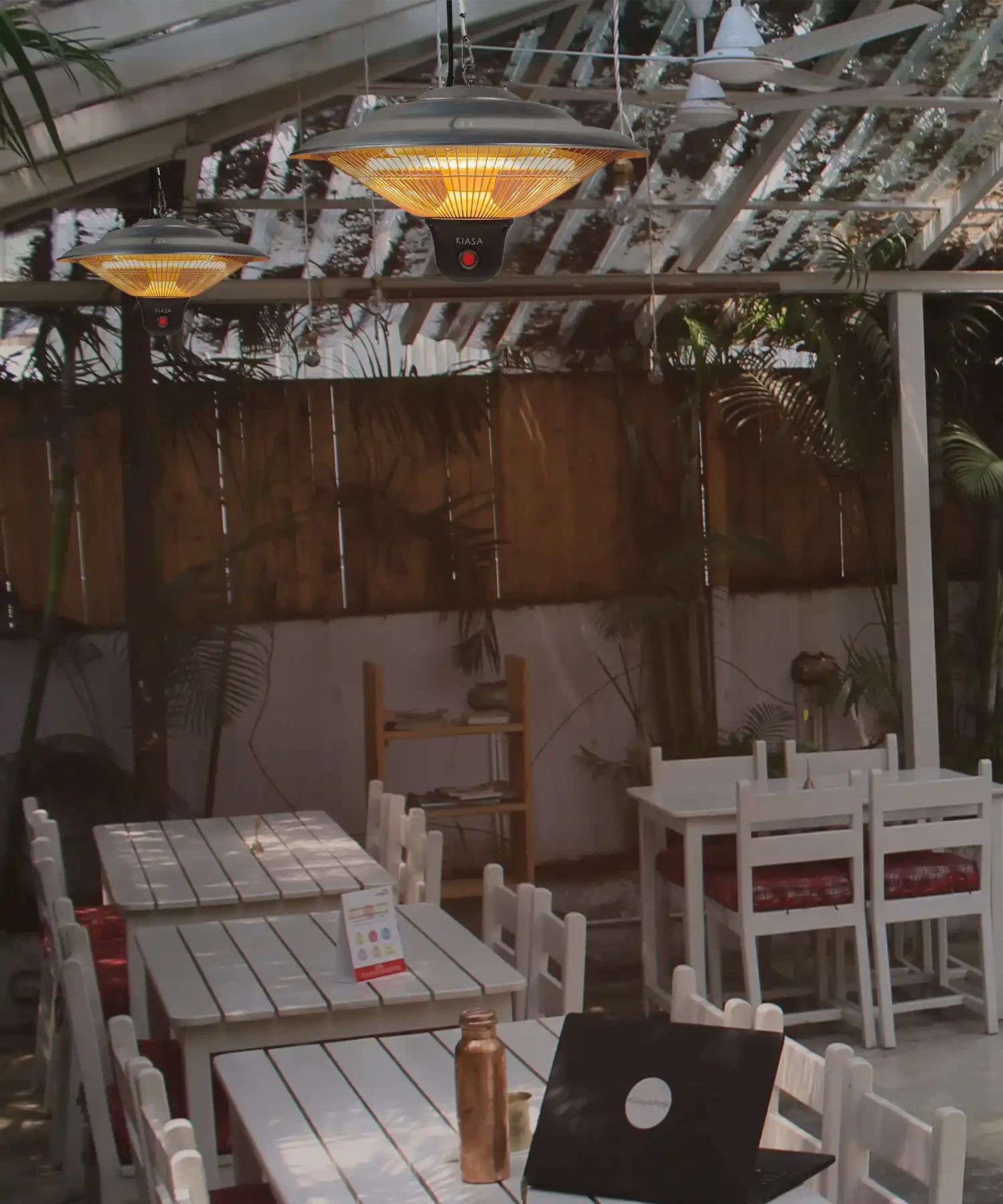 Silver Patio Heater Outdoor Restaurant