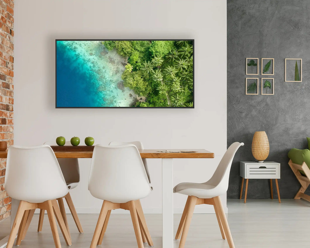 Kiasa Picture IR Panel - 750w  Birds eye beach - Dinner with a view- Infrared heating ready to go panels