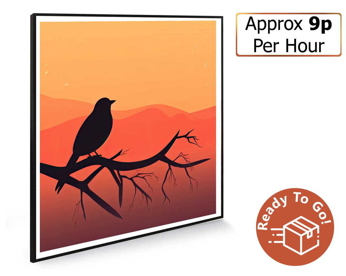 350w Picture IR Panel - Bird Illustration - 60cm x 60cm