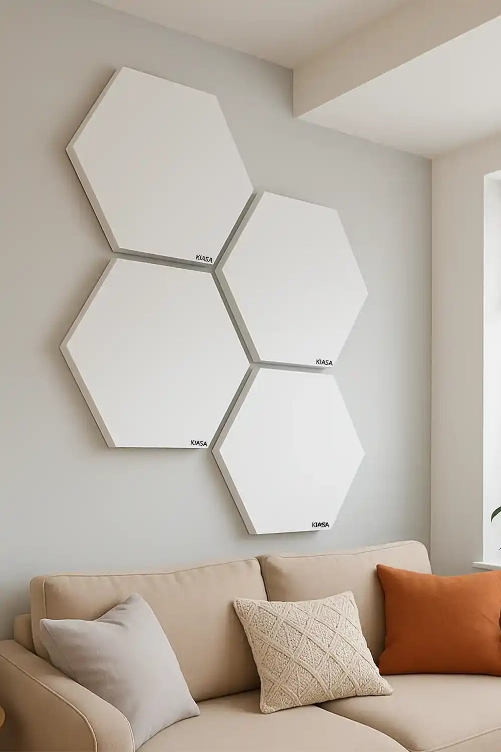Kiasa Designer Premium Hex Hexagon panels - interlocked and connected to use a single infrared heater