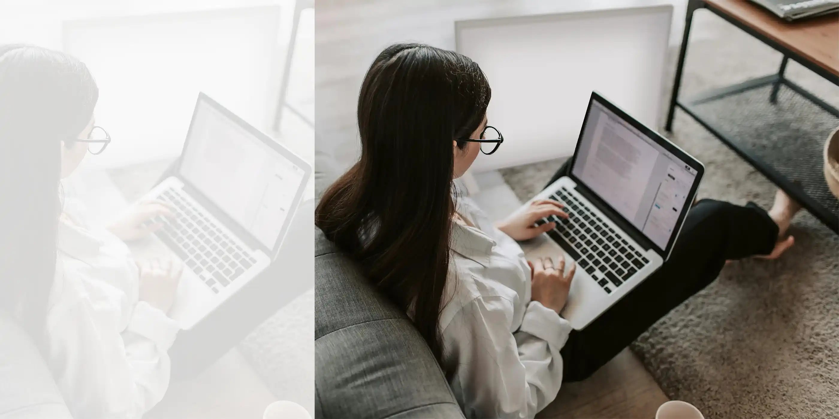 Woman working from home using 350w infrared Panel heater 