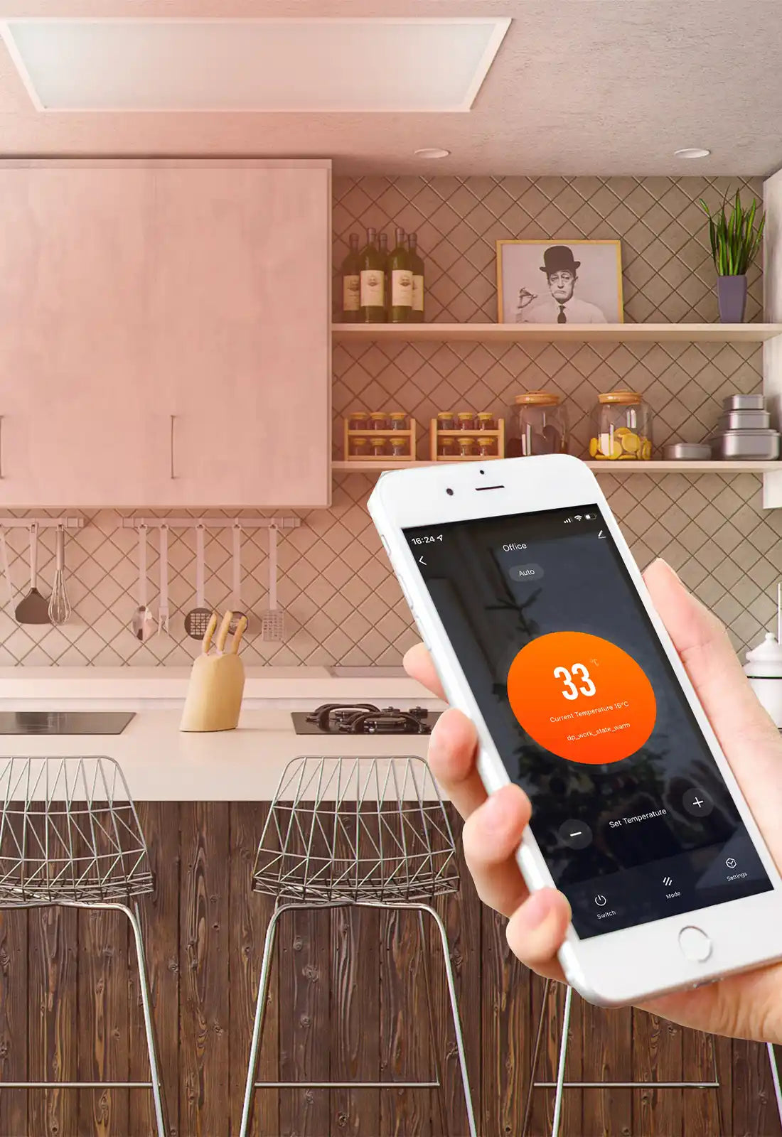 Kiasa Infrared IR Panels Mounted on ceiling or wall - Smart technology with APP control using TUYA or SMART LIFE