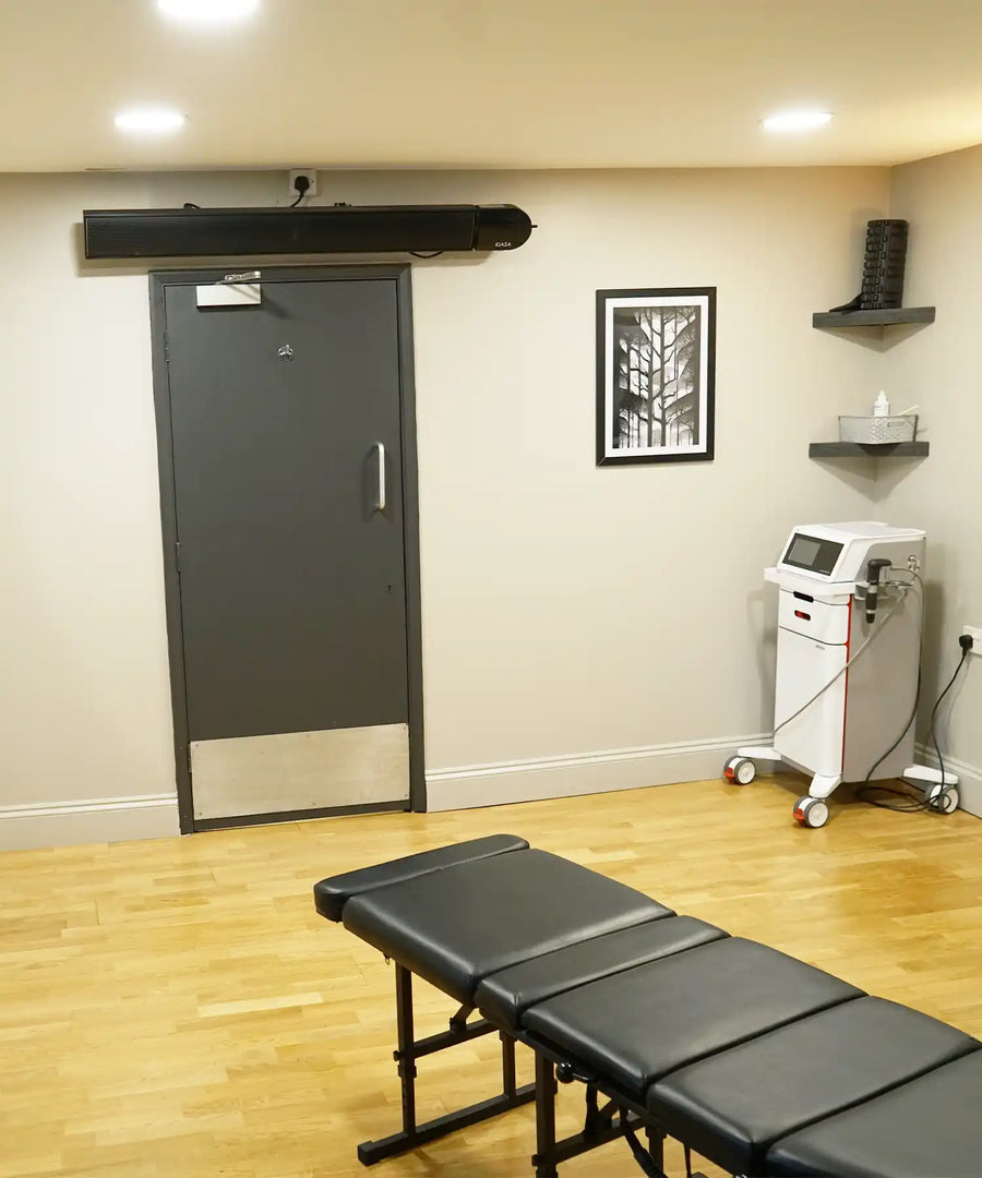 Treatment area at MOVE Sports Injury Clinic heated by Kiasa infrared system